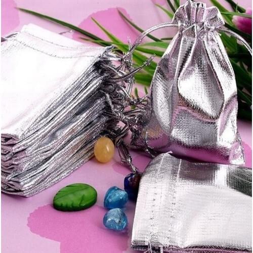 Enlightened Decor Silver Satin 15cm x 17cm 50 Pcs Pouch (Aydındecor)