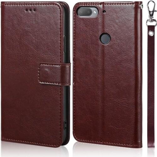 Luxury Leather Flip Book Case for HTC Desire 12 Plus Wallet Stand Case Phone Cover Bag coque
