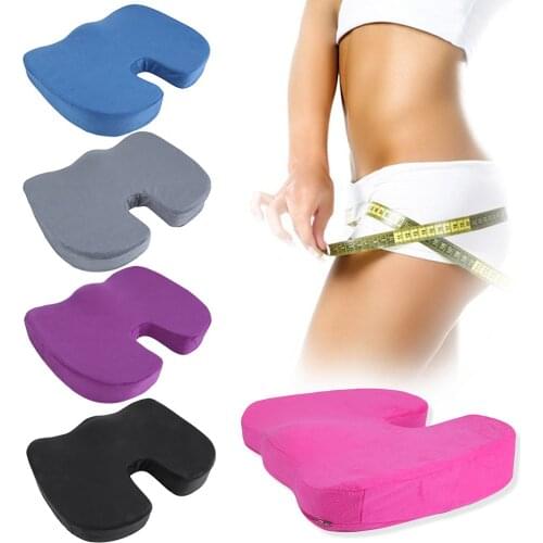 Gray Car U-Shape Seat Cushion Travel Breathable Seat Cushion Coccyx Orthopedic Memory Foam U Seat Massage Chair Cushion Pad