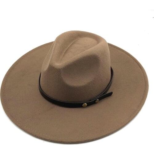 5pc Large Fedora Hat Fedoras Bulk Female Male Big Felt Hats Women Men Wide Brim Cap Woman Man Jazz Panama Caps Autumn Winter