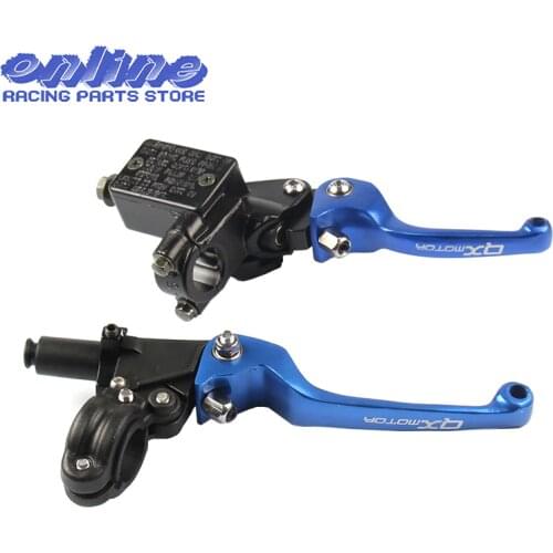 QXMOTOR Logo CNC folding brake lever ASV clutch Lever with front pump Fit Most Motorcycle Dirt Bike Motorcross CRF KLX YZF RMZ