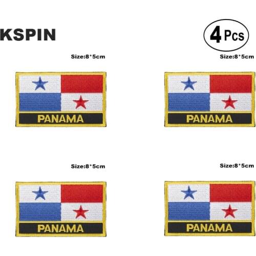 Panama Rectangular Shape Flag Iron on Saw on Patches Embroidered Flag Patches National Flag Patches for Clothing DIY Decoration