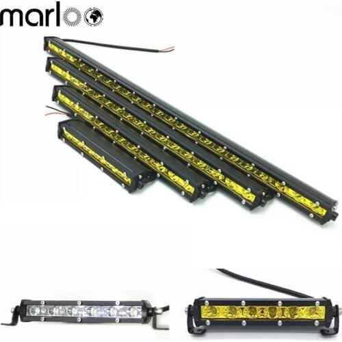 Marloo Slim Offroad 18W 36W 54W 72W 90W White Amber Single Row Led Light Bar Car 4X4 4WD Truck Boat Spot lights Bar 7" 20" 32"