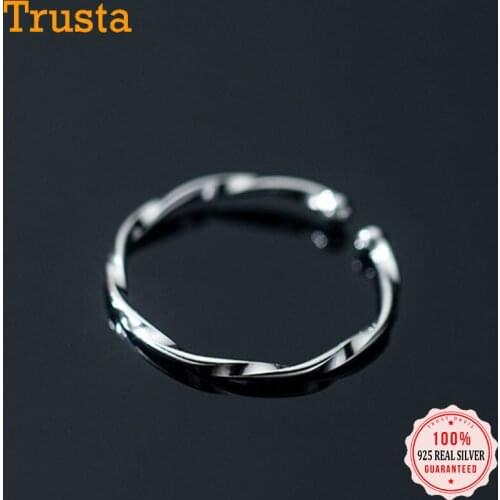 Trustdavis Real 925 Sterling Silver Fashion Sweet Twist Cocktail Ring Sizable 6 7 8 For Women Wedding Party Fine Jewelry DB1031