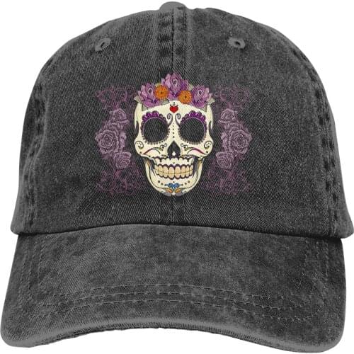 Vintage Skull And Roses The Baseball Cap Peaked capt Sport Unisex Outdoor Custom Mexican Sugar Skull Funny Hats