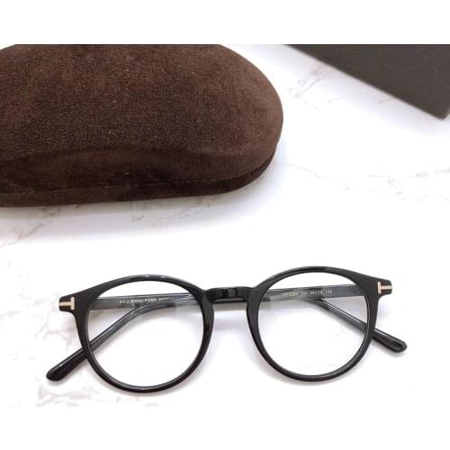 Vintage Tom For Man Optical Eyeglasses Frames Forde Round Acetate men Women Reading Myopia Prescription Glasses TF5294 With Case