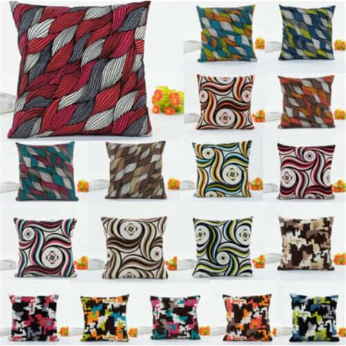 Vintage Pillow Waist Case Decor Geometric Patterns Cushion Cover Sofa Home Cotton Linen