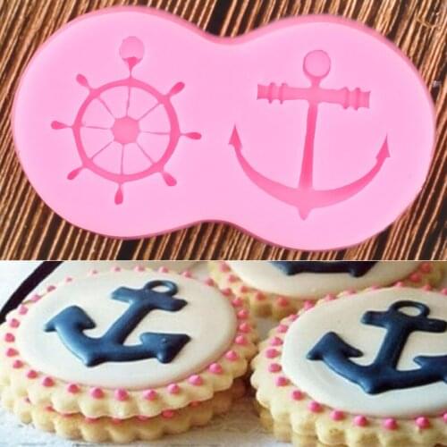 Anchor Silicone Mold DIY Party Cupcake Topper Fondant Cake Decorating Tools Candy Polymer Clay Chocolate Gumpaste Moulds