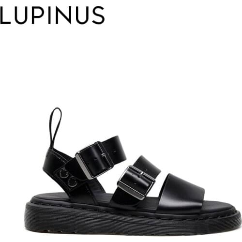 LUPINUS Summer Women Sandals 2021 New Fashion Black Women Roman Sandals Casual Flat Women Gladiator Sandals Big Size Shoe 35-45