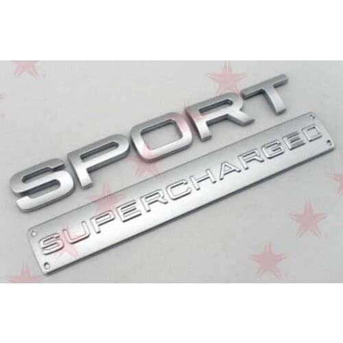 2pcs Chrome Metal Supercharged Sport Trunk Rear Emblem Badge Decal Stickers
