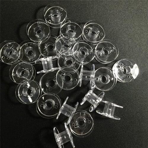 20Ps Clear Plastic Home Sewing Machine Thread Empty Bobbins For Brother Janome Singer Sewing Machines Needle Accessories