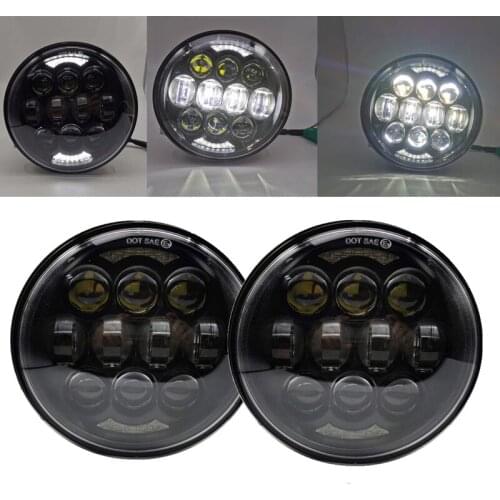 2x 5.75 inch Round LED Headlight High /Low Beam DRL Halo for Triumph Rocket iii 3 & Speed Triple & Street Triple & Thunde 5 3/4"