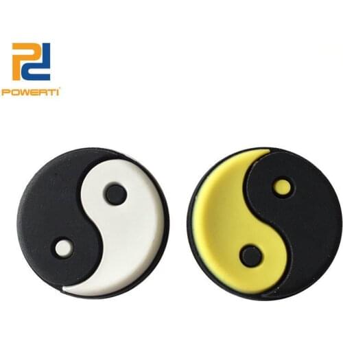 PowerTi 30pcsThe Great Ultimate Tennis Racket Vibration Dampers Sport Black Funny Tennis Dampener for Tennis Racquet Accessories