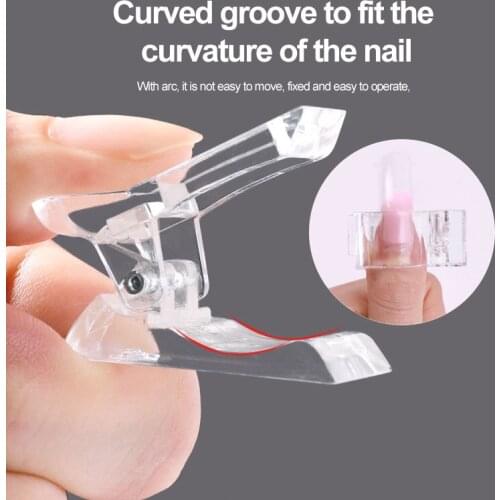 4pcs Nail Mold Fixing Clip Crystal Extension Glue Forming Clip Plastic Nail Tips Clamp Crystal Fix Tools Manicure Accessories