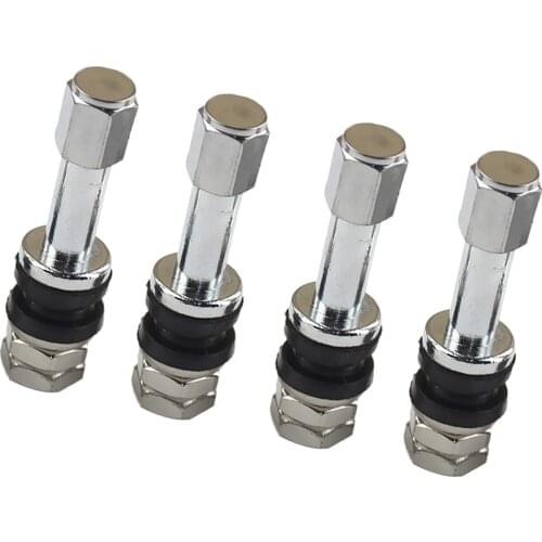 4 Pieces TR48E Replacement Wheel Tire Metal Valve Kits Car Truck Motorcycle Bike