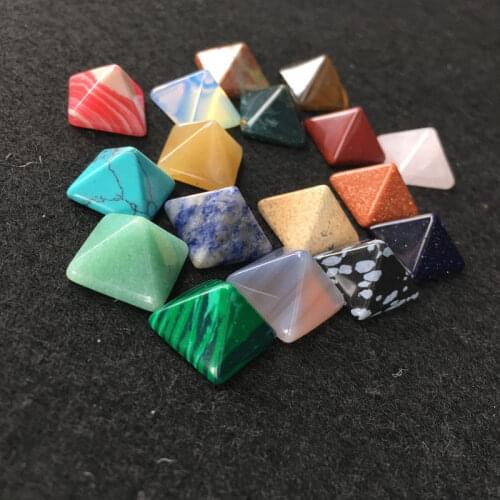 7 Pcs Pyramid Colored Stones Many Crystals Healing Natural Spirituality Diy Geometric Ornaments British Style Jewelry Making