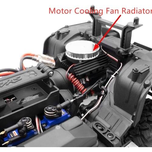 Aluminum CNC 540 550 Motor Cooling Fan Radiator For 1/10 Rc Car TRAXXAS-TRX6 6X6 TRX-6 SCX10 II 2
