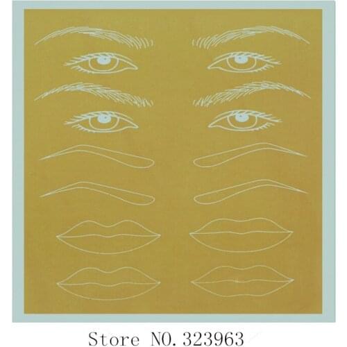 Free shipping Permanent Makeup Eyebrow lips Tattoo Practice Skin Training Skin Set For Beginners