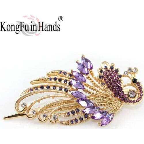 New Arrival Amazing Palace Luxury phoenix peacock Hair pin fashion crystal bird jewelry vintage accessories dance party gift