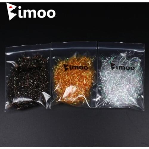 Bimoo 2m/bag 2.5cm Wide Krystal Ice Chenille for Streamer Fly Tying Material Brown Orange Pearl White Color
