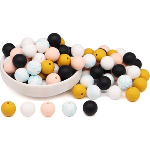1000pcs 9MM Silicone Beads Food Grade Baby Teether Chewing Beads DIY Jewelry Pacifier Clips Teething Rodents For Infant Baby