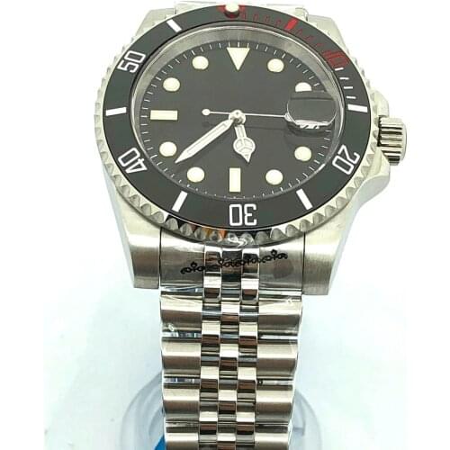 904L Stainless Steel Bracelet MH35 Case Watch Mens Mechanical Clock Military Hao Casual Waterproof 100M Mens Watch black bezel