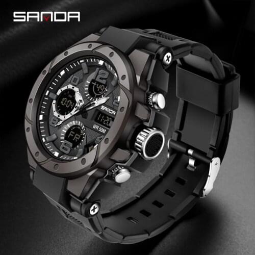 Top Brand Luxury Mens Watches Sports Wristwatch Sanad 5Atm Waterproof Quartz Watch Men S Shock Clock Man Relogio Masculino 6008