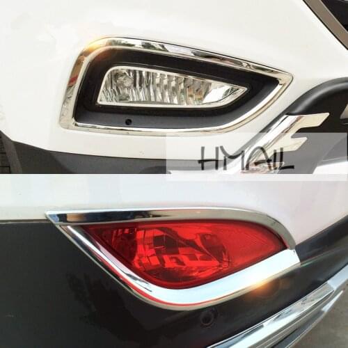 Fog light cover FOR IX35 HYUNDAI 2010-2015 FRONT REAR ABS chrome fog lamp Hoods cover FREE SHIPPING plating car-styling sticker