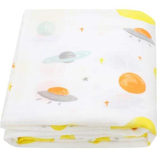 Bamboo Cotton Baby Blanket Soft Baby Swaddle Muslin Wrap