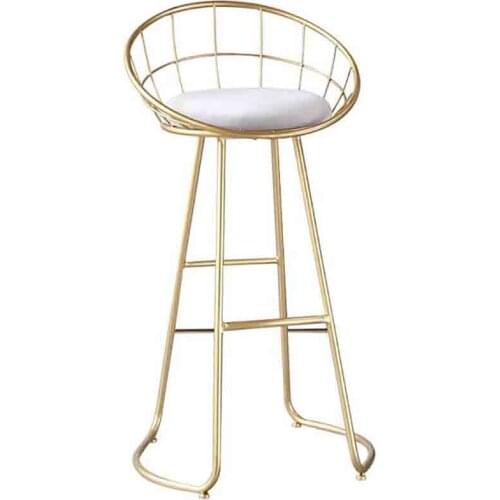 Bar Chair 65 cm 75 cm Modern Simple Wrought Iron Three Color Household High Stool Outdoor Shop Backrest Leisure