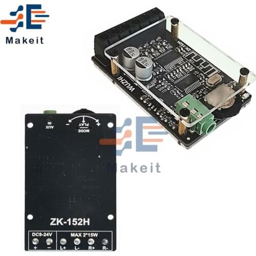 ZK-152H 2X15W Dual Channel Stereo Bluetooth 5.0 Amplifier TPA3110D2 High Power Digital Amplifier Board Module with Shell