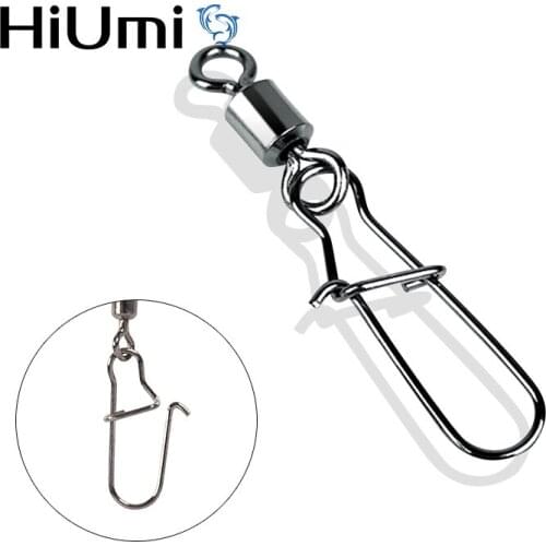 HiUmi Stainless Rolling Swivel With Nice Snap MS+ZQ Hooks Lure Connector Sea Rock Fishing Swivels Snaps Tackle