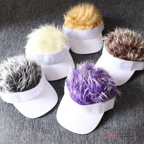 Camouflage Golf Cap Fake Hair men Women UV Sun Hat wig/hair UV Sun Hat golf baseball Tennis cap Hip-hop Sunshade Cool Gifts