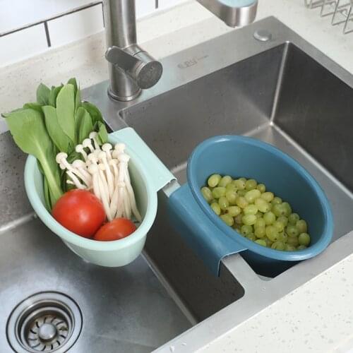 Kitchen Hanging Sink Fruit And Vegetable Cleaning Storage Basket Multi Functional Waste Drain Kitchen Vegetable Washing Basket