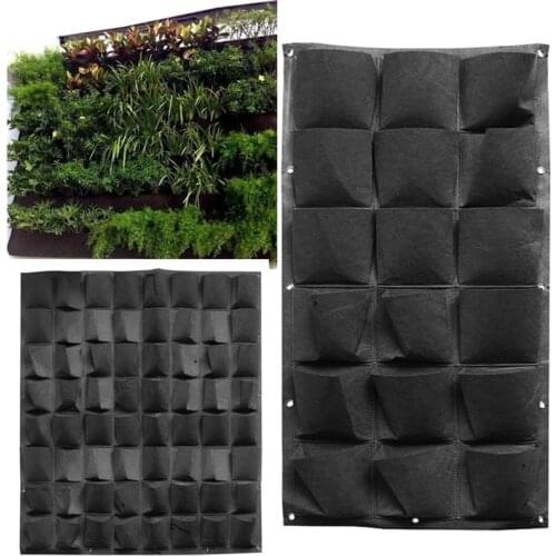 Wall Mount Hanging Planting Bags Home Supplies Multi Pockets Black Grow Bag Planter Vertical Garden Vegetable Living Garden Bag
