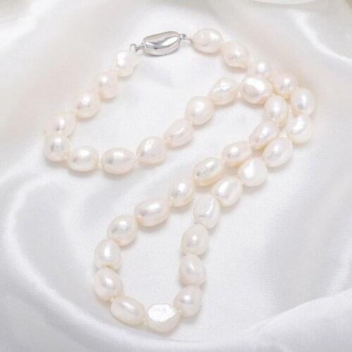 New Hot Sale 10-11mm Irregular Two-tone Freshwater Pearl Necklace Bracelet for DIY jewelry best birthday gift Length 45cm