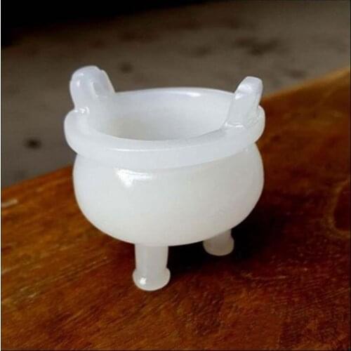 White jade incense pedestal creative home decoration desktop small ornaments jade stone craft gift