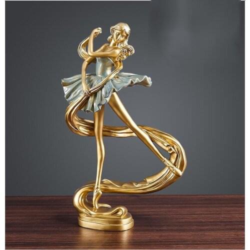 EUROPEAN RESIN BALLET GIRL STATUES OBJECT DECORATION HOME LIVINGROOM BEDROOM FIGURINES ORNAMENTS OFFICE ACCESSORIES CRAFTS ART