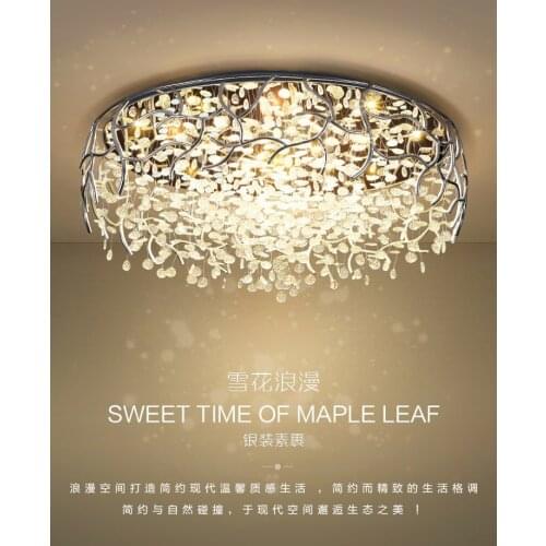 LED Ceiling lights crystal art leaves Modern Ceiling lamp Nordic home decoration lamp bedroom living room hanging lamp