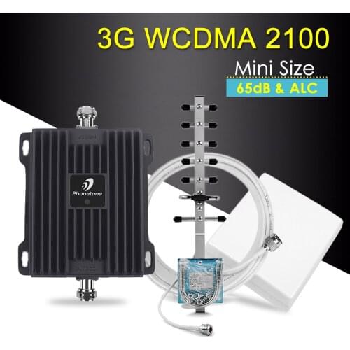 3G Repeater 2100MHz Cellular Signal Booster WCDMA 3G Repeater Band 1 65dB 3g Signal Booster Mobile Cummunication Amplifier Kit