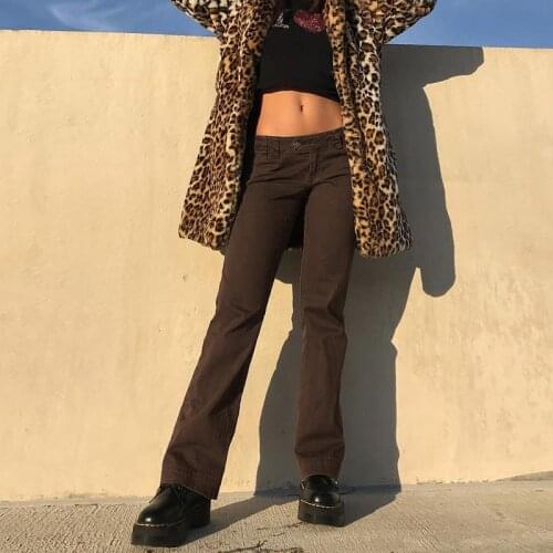 Women Y2K Straight Leg Trousers High Waist Stretch Slim Denim Jeans Baggy Vintage 90s E-Girl Streetwear Fashion Flare Pants