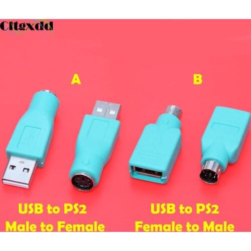 Cltgxdd 1PCS USB Adapter PS2 Interface Converter male to female PS2 to USB Adapter Head to U Port USB Switch Keyboard Mouse Plug