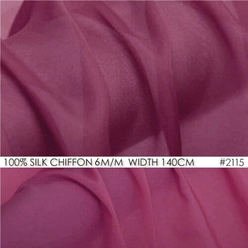 100% SILK CHIFFON FABRIC 5mm Width55"-140cm Women Chiffon Dress Dark Hotpink Color