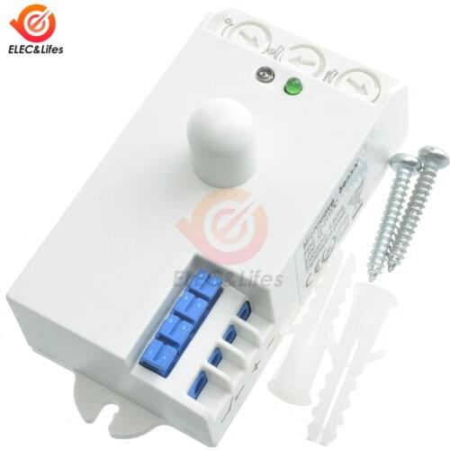 DC 12V-24V 5.8GHz Microwave 360 Degree Radar Motion Sensor Body Motion sensor Induction Switch for LED Light Switch