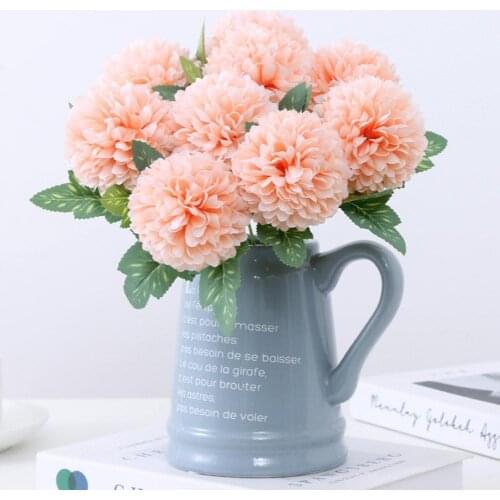 2021 Simulation Flower Eco-friendly Fadeless Plastic False Chrysanthemum Flower Bouquet for Living Room Party Wedding Decoration