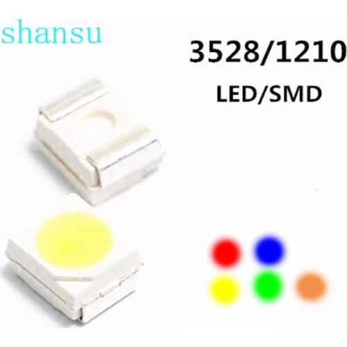 6 Values x20pcs =120pcs (120pcs/lot) 3528 SMD LED 1210 Kits Red Yellow Blue Emerald Green White orange 6 colors each 20pcs