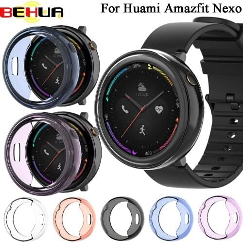 BEHUA For Huami Amazfit Nexo TPU Watch Case Cover Smart Bracelet Protective Frame Shell Transparent Replacement Shockproof Cases