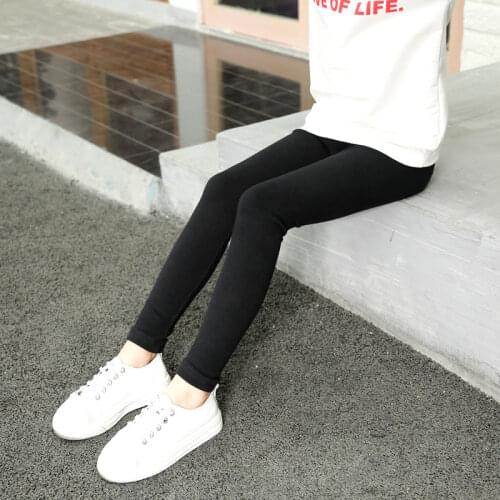 Kids Girls Skinny Pencil Pants Autumn Girl Black Leggings Winter Warm Trousers Cotton Bottoms Children Clothing 2 4 5 6 8 9 Year