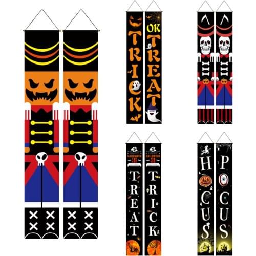 Halloween Party Door Decoration Couplet Outdoor Hanging Couplet Holiday Decoration Door Halloween Household Items 5 Optional
