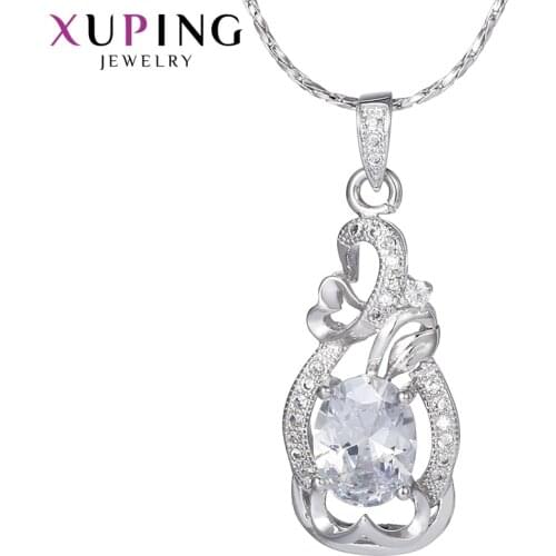 Xuping Elegant Simple Pendant Rhodium Color Plated Jewelry for Women Valentines Day Gift M35-30105